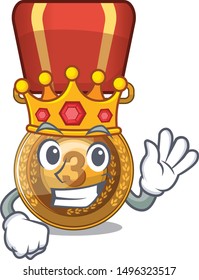 King bronze medal placed on wall character