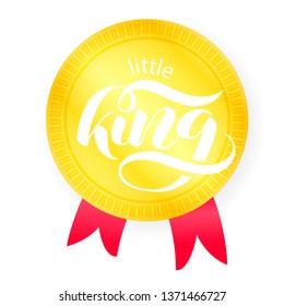 King brush lettering. Vector illustration for banner or clothes