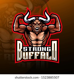 King buffalo esport mascot logo