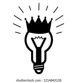 King bulb idea icon. Simple illustration of king bulb idea vector icon for web design isolated on white background