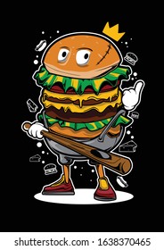 King Burger Gangster Illustration Tshirt