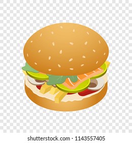 King of burger icon. Isometric of king of burger vector icon for on transparent background