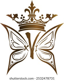 king of butterfly vector logo