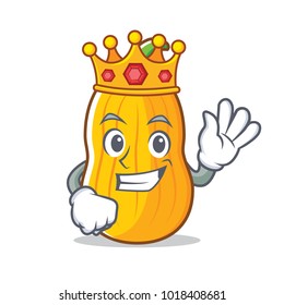 King butternut squash mascot cartoon