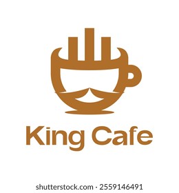 king cafe flat minimalist logo design