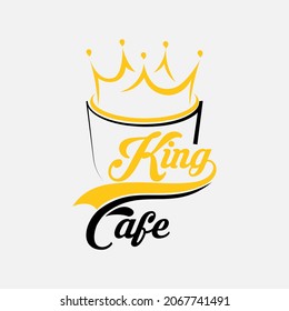 King Cafe para el logo de un café u otro negocio o bebida culinaria