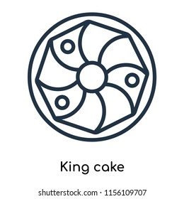 King Cake Icon Vector Isolated On White Background, King Cake Transparent Sign , Thin Symbols Or Lined Elements In Outline Style