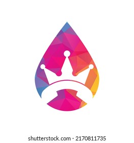 King call drop shape vector logo design. Handset and crown icon design.
