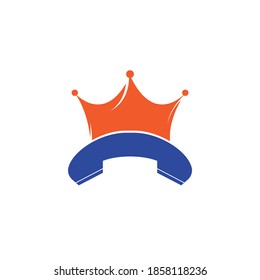King call vector logo design. Handset and crown icon design.	
