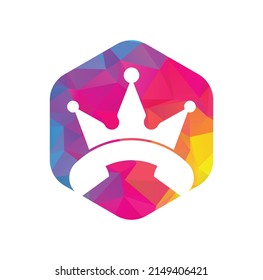 King call vector logo design. Handset and crown icon design.