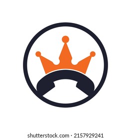 King call vector logo design. Handset and crown icon design.