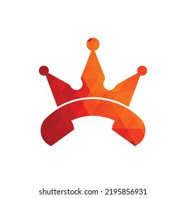 King call vector logo design. Handset and crown icon design.	