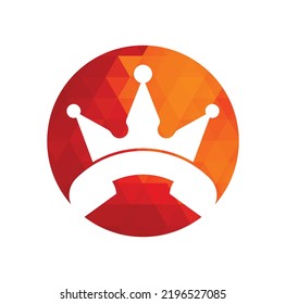 King call vector logo design. Handset and crown icon design.	