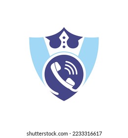 Diseño del logo del vector de llamada King. Diseño de iconos de auriculares y copas.