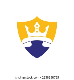 King call vector logo design. Handset and crown icon design.	