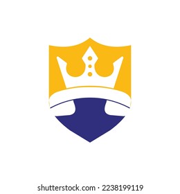Diseño del logo del vector de llamada King. Diseño de iconos de auriculares y copas.	