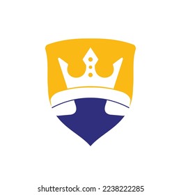 King call vector logo design. Handset and crown icon design.	