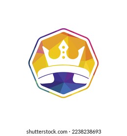 King call vector logo design. Handset and crown icon design.	
