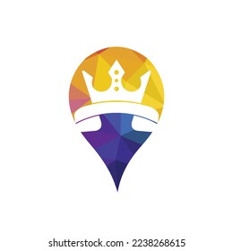 King call vector logo design. Handset and crown icon design.	