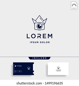 King Camera Logo Template Vector Design Icon