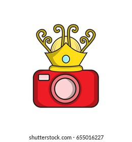 king camera photo icon logo template 