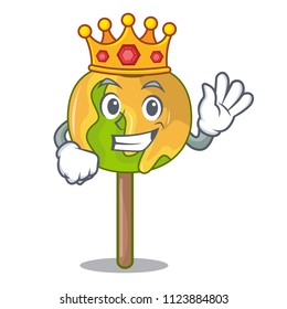 King candy apple mascot cartoon