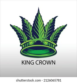 KING CANNABIS LÄSST CROWNLOGOILLUSTRATION VEKTORGRAD