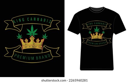 King cannabis t-shirt design vector