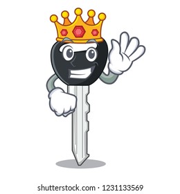 King car key on clipping path character