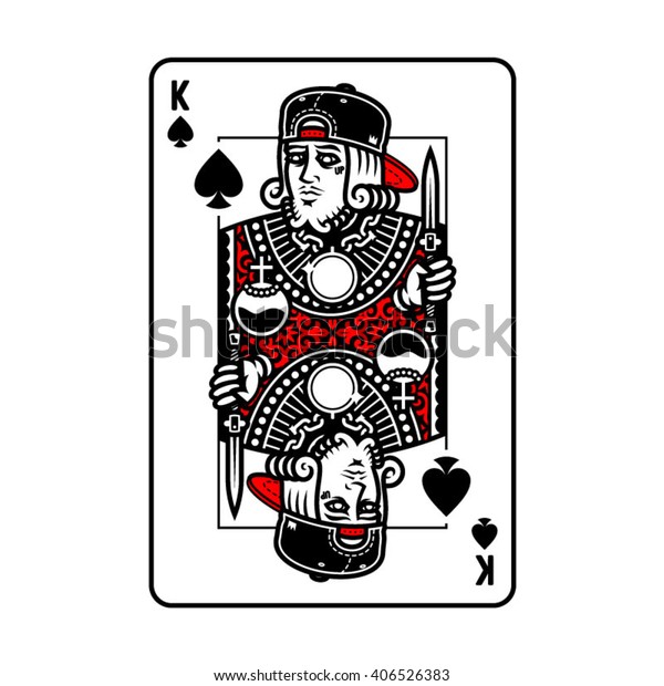 King card vector design\
in colors. Vector print for t-shirt or clothing. Print design.\
Character design.