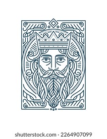 King card vector illustration. Line art