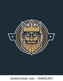 King card vector illustration. Line art