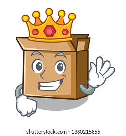 King cartoon cardboard placed next to chair