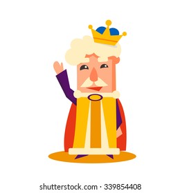 King Cartoon character, Emotion Vector Illustration Set