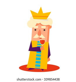 Caricatura de King, conjunto de iluminación del vector de emoción