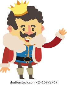 King cartoon, funny king, king illustration, illustration for children, illustration of children's stories