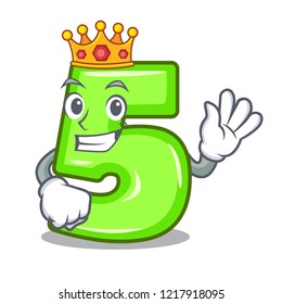 King cartoon number five engraved on stone
