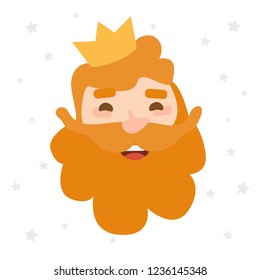 King Caspar. Christmas ornament isolated vectorized. Magi, wise man