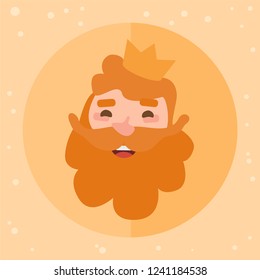 King Caspar. Christmas ornament isolated vectorized. Magi, wise man