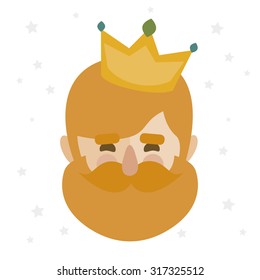 king Caspar. christmas ornament isolated vectorized. magi 