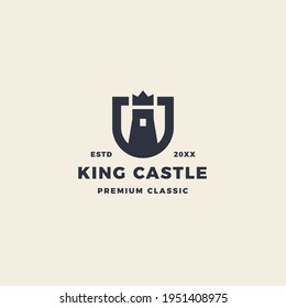 King castle logo with crow and shield emblem