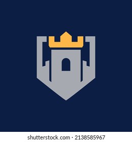 King castle logo with crown and shield 