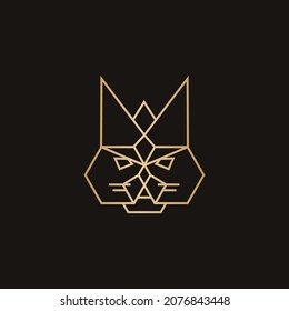 King cat geometric logo design