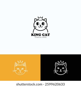 King cat logo design template