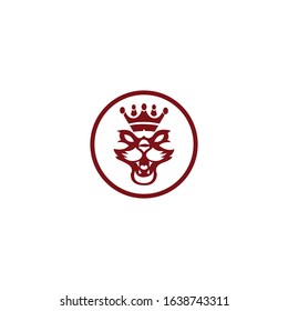 king cat vector logo abstract