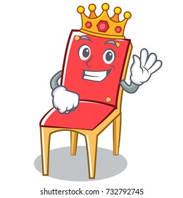 King chair character cartoon vector art illustration