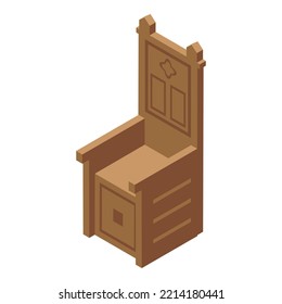 King chair icon isometric vector. Medieval people. Historic age