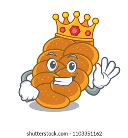 King challah mascot cartoon style