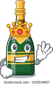 King champagne bottle in the cartoon shape