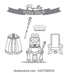 King character asset Vector illustration